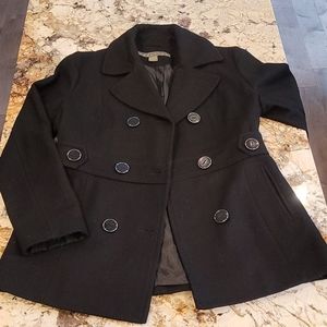 Black wool Peacoat